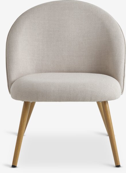 Armchair THORUP beige fabric/oak colour