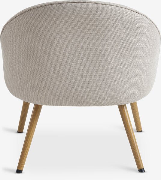 Armchair THORUP beige fabric/oak colour