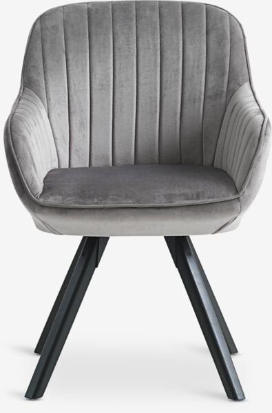 Armchair ONSEVIG velvet grey/black