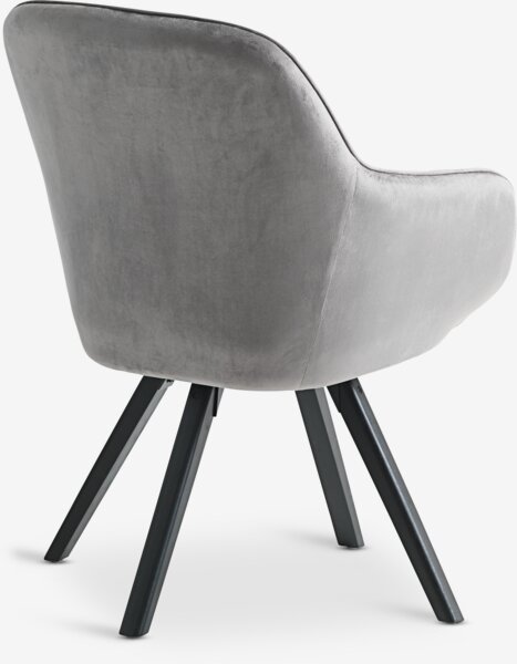 Armchair ONSEVIG velvet grey/black