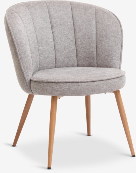 Fauteuil HOLMDRUP gris/chêne