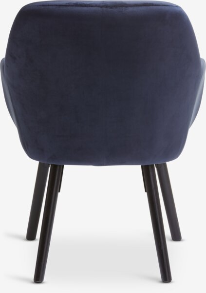 Armchair UDSBJERG blue velvet/black