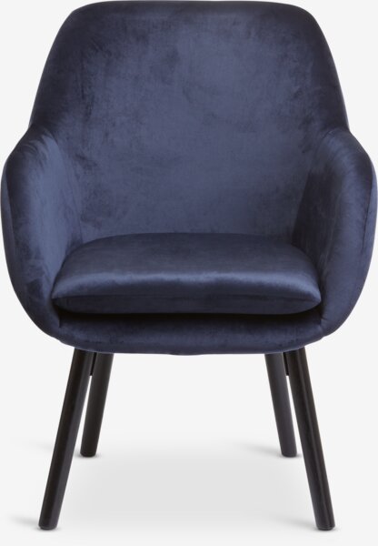 Armchair UDSBJERG blue velvet/black