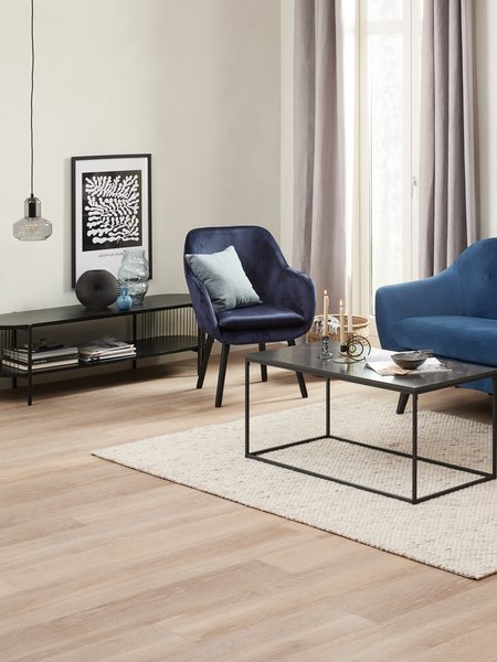 Armchair UDSBJERG blue velvet/black