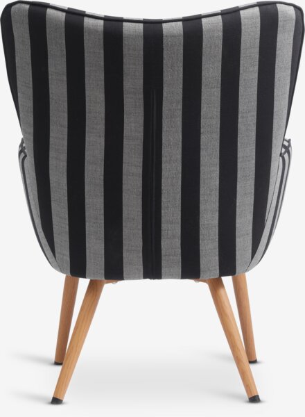 Armchair SIMESTED striped black/beige fabric