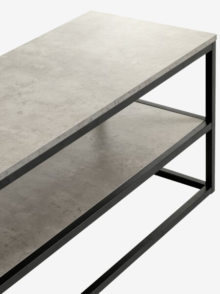 TV bench DOKKEDAL 1 shelf concrete color/black