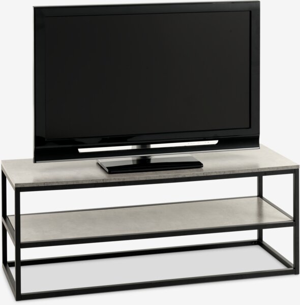 TV bench DOKKEDAL 1 shelf concrete color/black