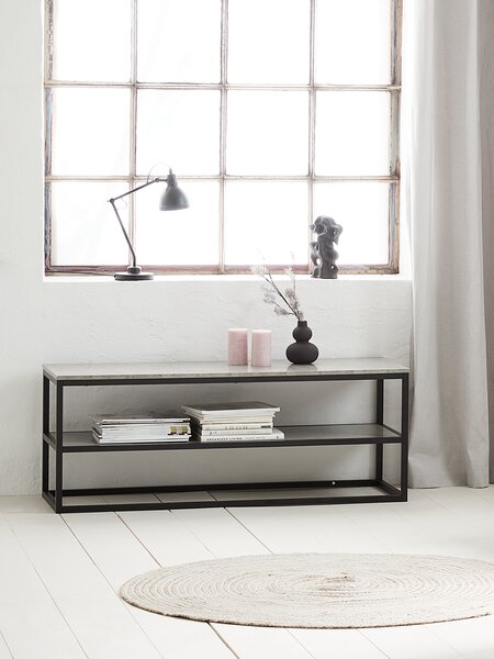 TV bench DOKKEDAL 1 shelf concrete color/black