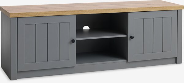 TV bench MARKSKEL 2 doors grey/oak colour