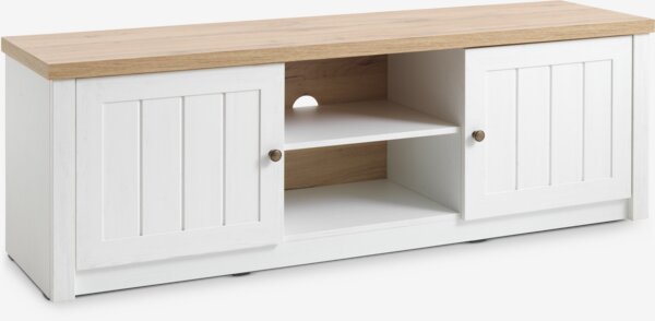 TV bench MARKSKEL 2 doors white/oak colour