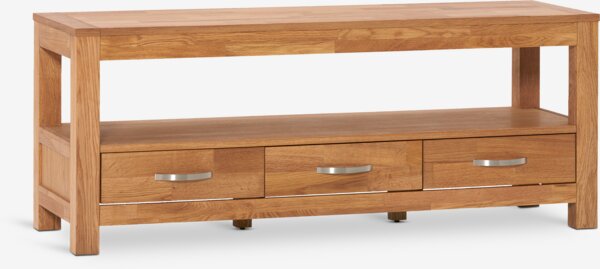 Meuble TV HAGE 139 cm 3 tiroirs chêne