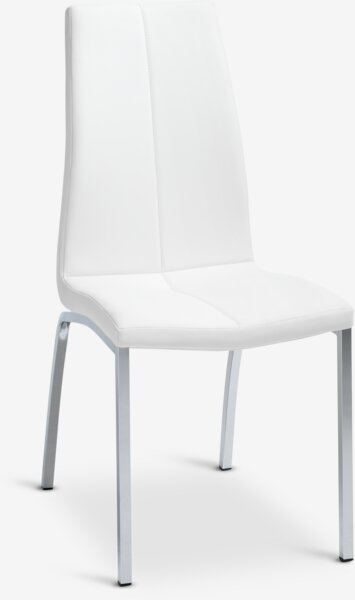 Dining chair HAVNDAL white faux leather/chrome