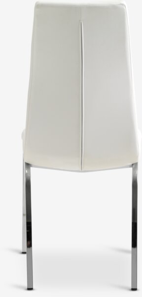 Dining chair HAVNDAL white faux leather/chrome