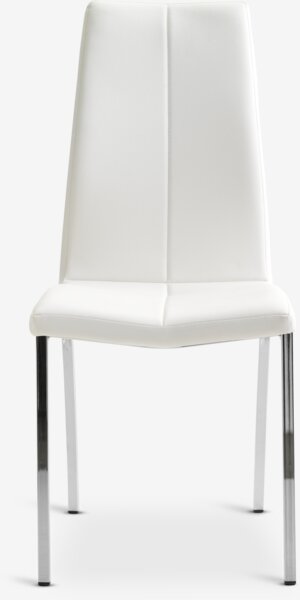 Dining chair HAVNDAL white faux leather/chrome