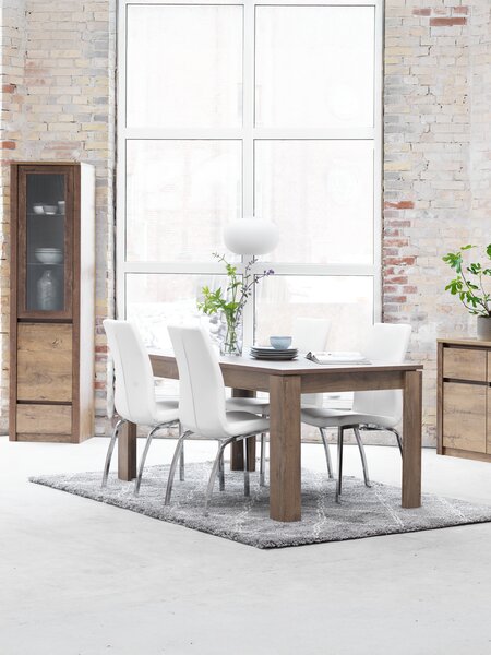 Dining chair HAVNDAL white faux leather/chrome | JYSK
