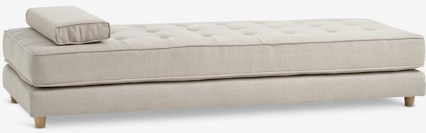 Daybed VARMARK 192x78 w/cushion beige fabric/oak colour