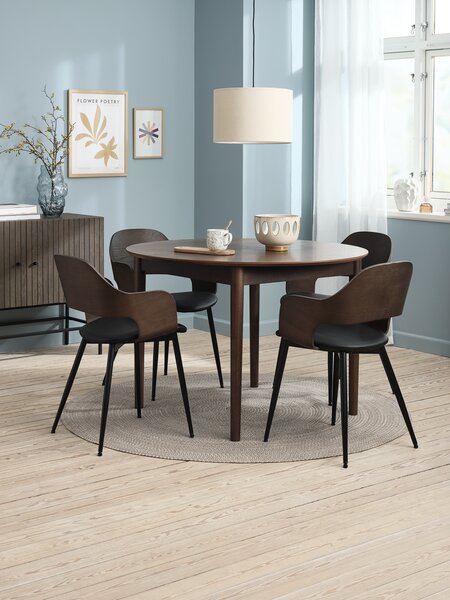 Dining table MARSTRAND D110/110x200 dark oak