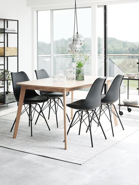 Silla de comedor KLARUP polipiel negro/negro