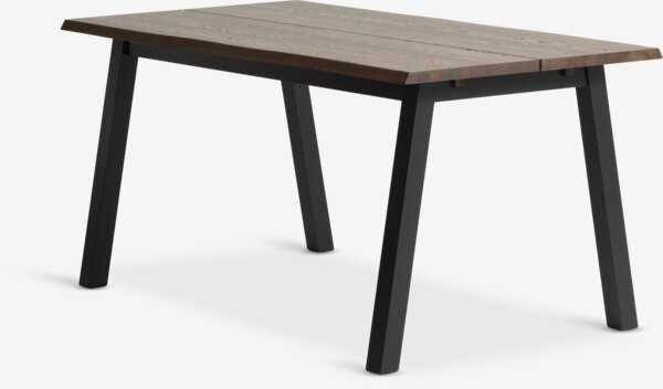 Table SKOVLUNDE 90x160 chêne foncé/noir