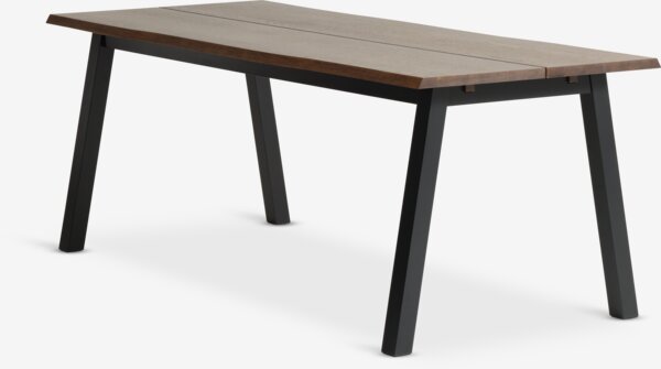 Table SKOVLUNDE 90x200 chêne foncé/noir