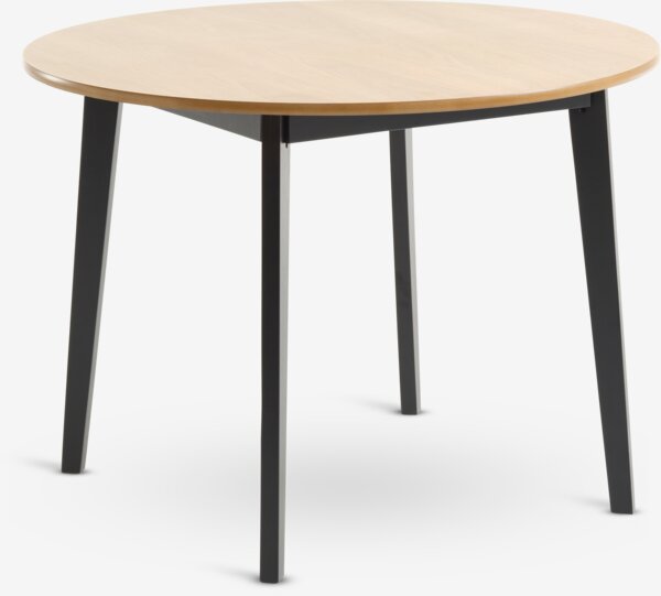 Table JEGIND Ø105 chêne/noir