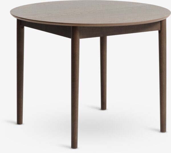 Table MARSTRAND Ø110/110x200 chêne foncé