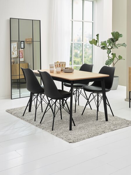 Dining table JEGIND 80x130 oak/black