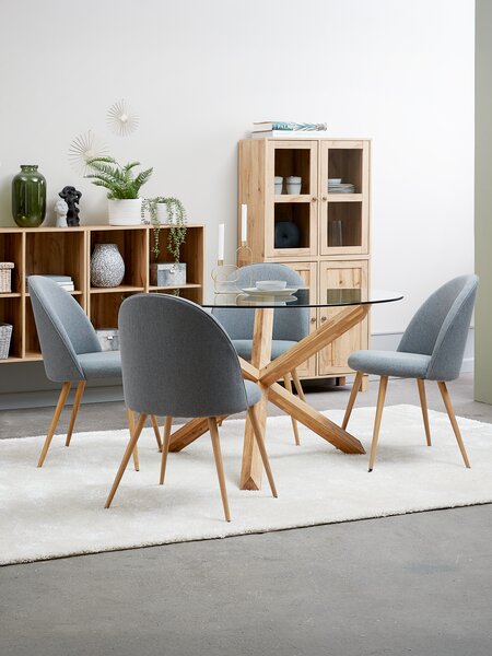AGERBY Ø119 sticlă + 4 KOKKEDAL gri