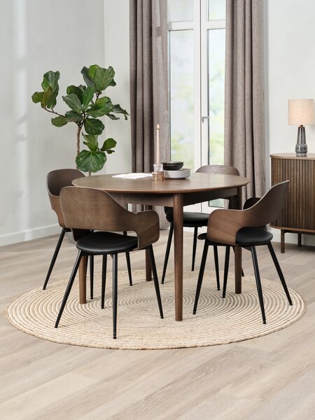 MARSTRAND D110 table dark oak+4 HVIDOVRE chairs dark oak