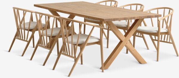 Table GRIBSKOV L230 chêne + 4 chaises ARNBORG chêne