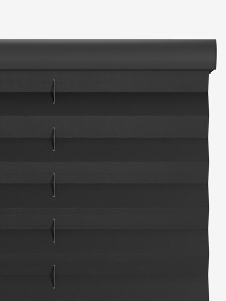 Plisségardin lystett ALS 140x160cm svart trådløs