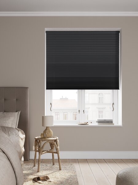 Plisségardin lystett ALS 140x160cm svart trådløs