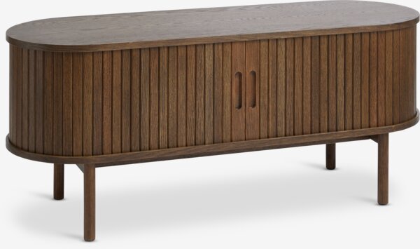 TV bench LYNGVIG 120cm 2 tambour doors dark oak