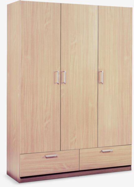 Wardrobe ELLESTED 144x200 3 door 2 drawer l. oak colour