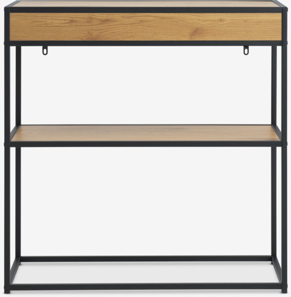 Consolle TRAPPEDAL 30x80 cm 1 cassetto rovere/nero