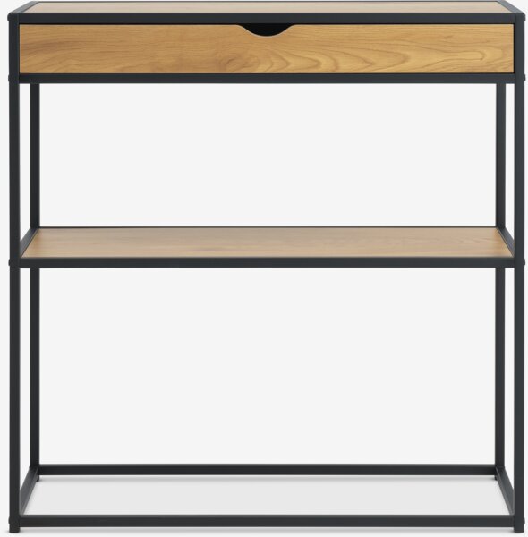 Consolle TRAPPEDAL 30x80 cm 1 cassetto rovere/nero