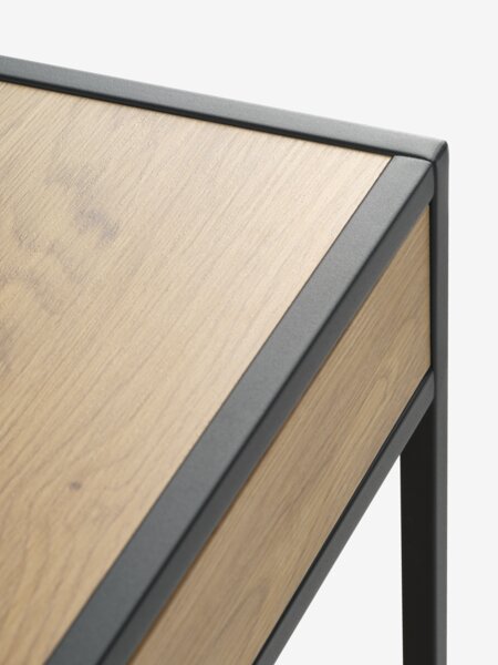 Consolle TRAPPEDAL 30x80 cm 1 cassetto rovere/nero