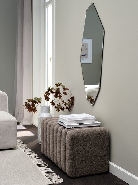 Bench BISLEV dark sand fabric