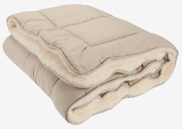 Couette en sherpa 260x240 BAGN chaude beige