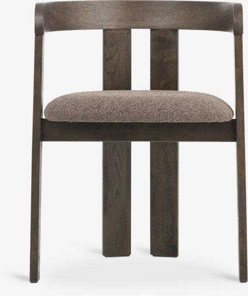 Dining chair BOVRUP dark oak/brown fabric
