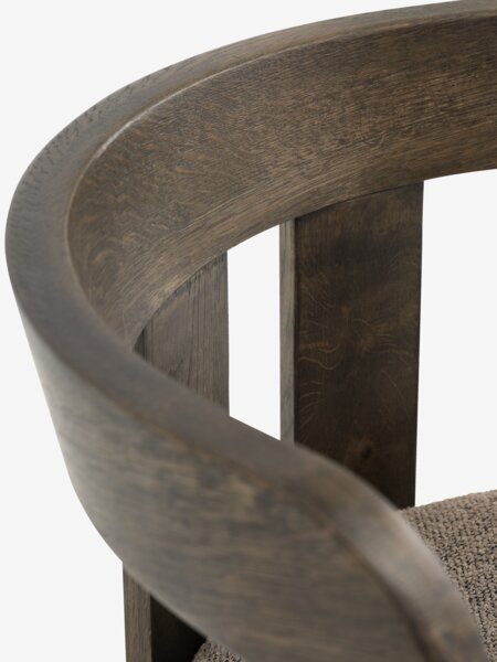 Dining chair BOVRUP dark oak/brown fabric