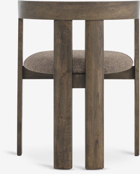 Dining chair BOVRUP dark oak/brown fabric