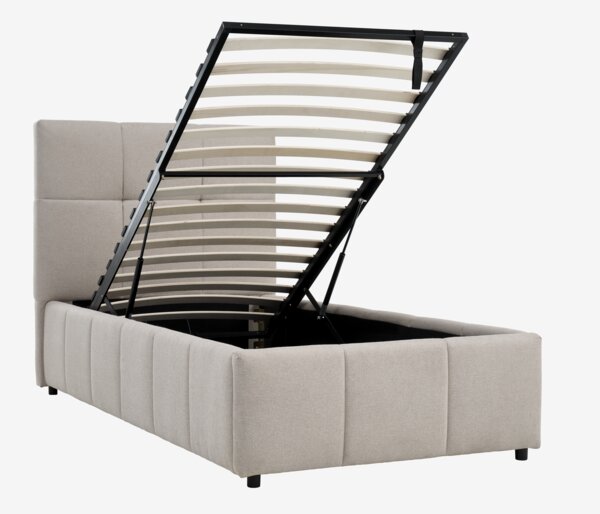 Struttura letto VEMMELEV 90x200 cm tessuto beige