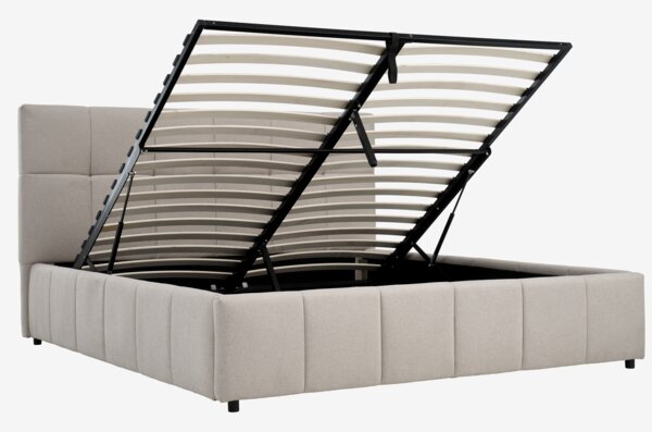 Cadre de lit VEMMELEV 180x200 tissu beige