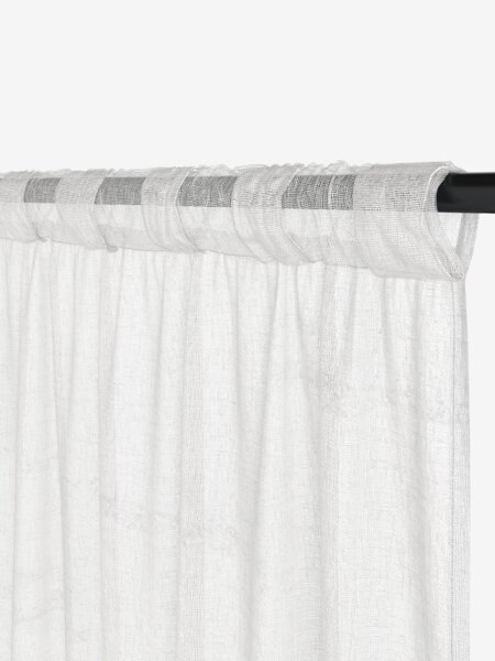 Rideau UNNEN 1x140x300 aspect lin blanc
