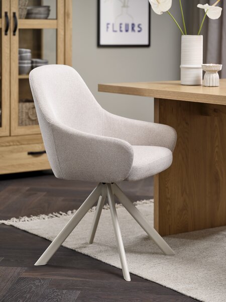 Spisestol ROSTRUP sving beige stoff