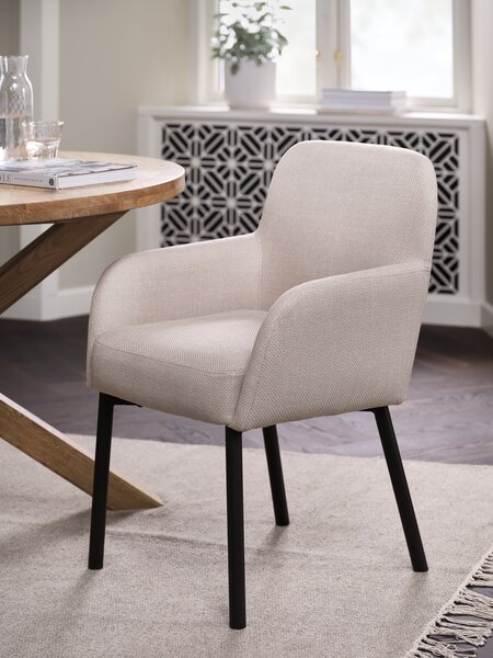 Sedia SOTTRUP tessuto beige/nero