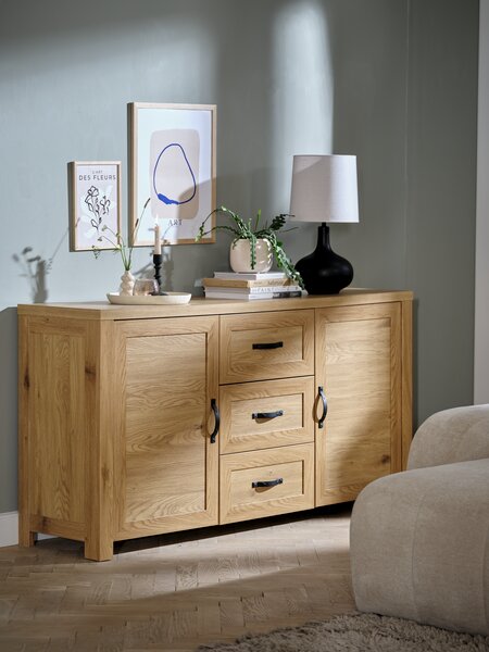 Sideboard JUNGEN 2 doors 3 drawers Warm Oak Colour