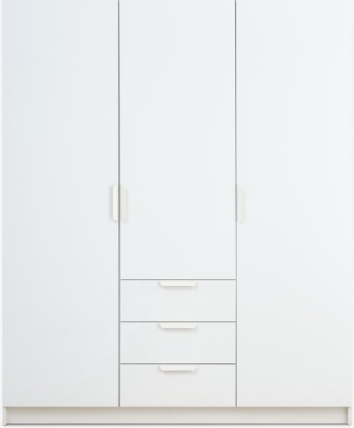 Wardrobe JENSLEV 144x176 3 doors 3 drawers white