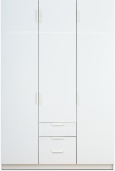 Wardrobe JENSLEV 144x176 3 doors 3 drawers white